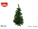 Albero di Natale 90 cm con Base in Juta 90 Punte Folto e Compatto N3090A2