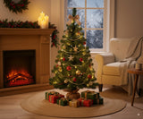 Albero di Natale 90 cm con Base in Juta 90 Punte Folto e Compatto N3090A2