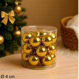 Set 21 Palle di Natale Oro Ø4 cm Decorazioni in Box PVC 3A21E03/DG