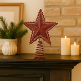 Puntale Stella Glitterata in PVC Rosso Decorazione Albero di Natale SXP171850/R