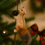 Ramo Appendino con Scoiattolo Marrone 30 cm Decorazione Rustica DF1-13883/BROWN