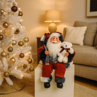 Babbo Natale Seduto 45 cm Rosso Decorazione Natalizia Classica YS19103
