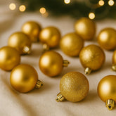 Set 24 Palle di Natale Oro Ø6 cm 4 Finiture Assortite Box PVC 3A24E05G498