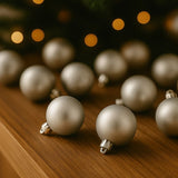 Set 24 Palle di Natale Silver Ø6 cm 4 Finiture Box PVC 3A24E05G498/S