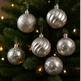 Set 30 Palle di Natale Silver Ø6 cm Decorazioni in Box PVC 6030-DIMK-02