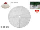 Tappeto Albero di Natale in Pelliccia Bianca Ø80 cm Tree Skirt Elegante