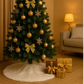 Tappeto Albero di Natale in Pelliccia Bianca Ø80 cm Tree Skirt Elegante