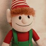 Elfo Peluche Parlante 27 cm Pupazzo Natalizio Ripete Tutto, Cappello a Strisce