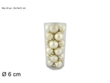 Palline di Natale Ø 6 cm Beige Scuro Set 24 Pz in Box PVC 3A24E05G498/195