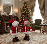 Orso Natalizio 52 cm con Cappottino Rosso | Decorazione di Natale Colore Casuale