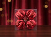 Palle di Natale Rosse 10 cm Set 4 pz | Decorazioni Albero Decoro Rombi in Box