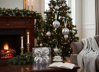 Palle di Natale Silver 10 cm Set 4 pz | Decorazioni Albero Decoro Rombi in Box