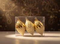 Set 3 Palle Goccia 16 cm Oro Lucido Decorazioni Natalizie