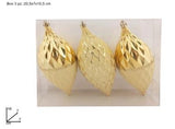 Set 3 Palle Goccia 16 cm Oro Lucido Decorazioni Natalizie