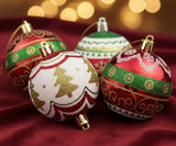 Set 9 Palle di Natale 6 cm Decorate Box PVC Colorato