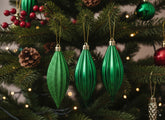 Set 3 appendini a goccia verdi 12 cm in box PVC Decorazioni natalizie S5791-3PCS