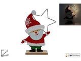 Babbo Natale in feltro e stella luminosa 23 cm Decorazione natale DX23-LJ328075