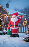 Babbo Natale gonfiabile 180 cm con sacco Decorazione natalizia esterno luminosa