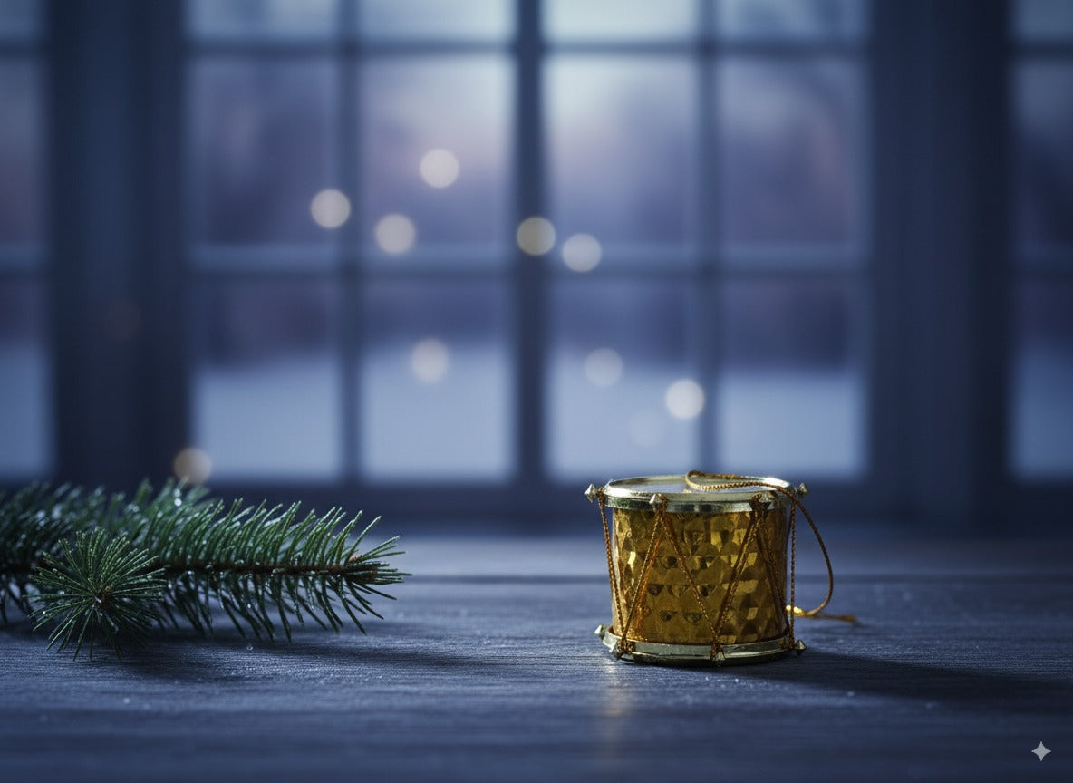 Set 4 appendini tamburi oro 3 cm Decorazioni natalizie eleganti DF4-14937