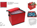 Box TNT porta palline e addobbi natalizi con separatori 38x31x31 cm Contenitore