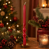 Candele Torciglione Rosse 25 cm Set 2 Pezzi in Box