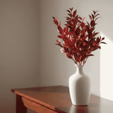 Stelo Foglie Glitterate Rosso 37cm Decorazione Natalizia Elegante XDX24-24G/RE