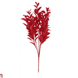 Stelo Foglie Glitterate Rosso 37cm Decorazione Natalizia Elegante XDX24-24G/RE