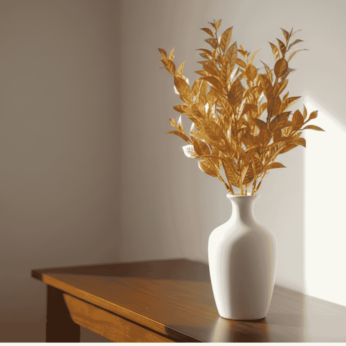 Stelo con Foglie Glitterate Oro 37 cm fiori XDX24-24G/GOLD