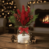 Stelo Rametti Glitterati Rossi 34 cm Decorazione Natalizia XDX24-36G/RED