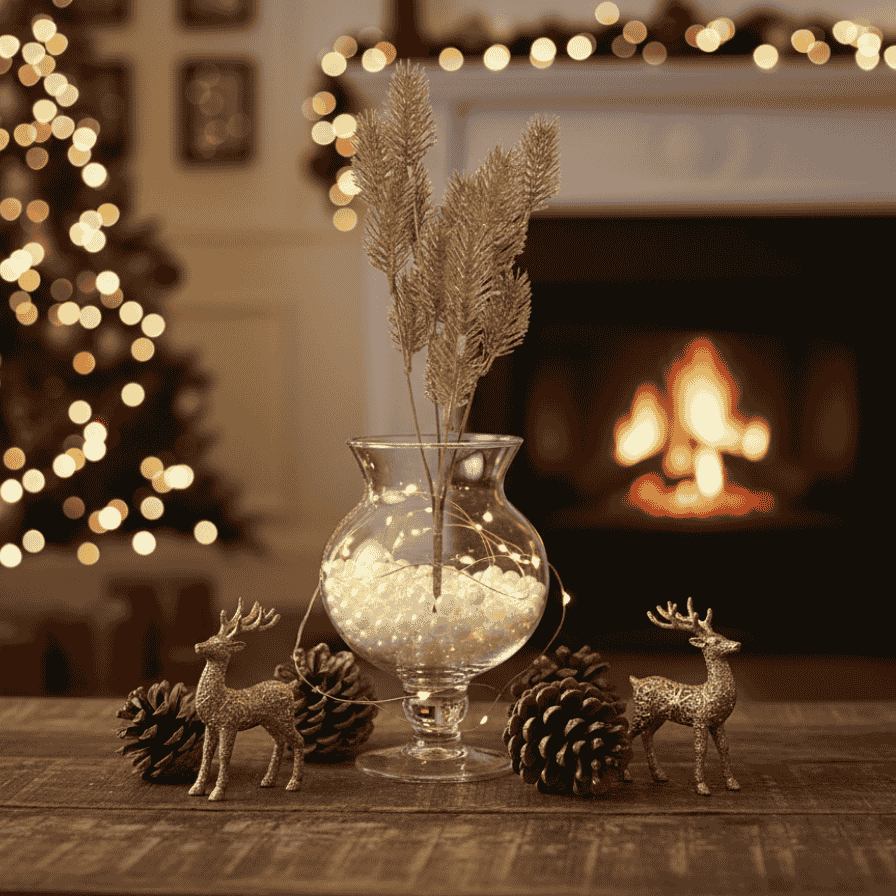 Stelo Rametti Glitterati Oro 34 cm Decorazione Natalizia Elegante XDX24-36G/GOLD