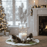 Stelo Rametti Glitterati Silver 34 cm Decorazione Natalizia elegante XDX24-36G