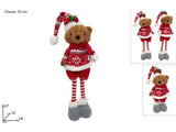 Orso Natalizio Estensibile 33-47 cm con Maglione Rosso e Bianco colore casuale