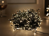 Minilucciole 120 LED Bianco Caldo 1,2m Ramificate Prolungabili Uso Interno/Est