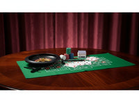 Gioco Roulette 25 cm con Set Casinò Completo Carte, Fiches e Tappeto
