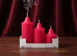 Set 3 Candele Rosse Decorative Diverse Misure Ø 50 mm |