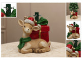 Base Albero di Natale con Renna e Pacco Regalo Supporto Decorativo per Alberi