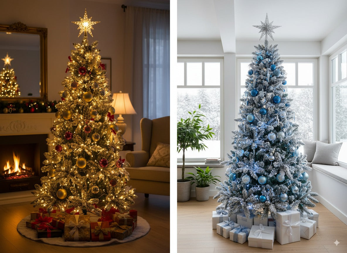 Albero di Natale a parete innevato 180 cm con 317 punte 25J60-S317P