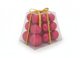 Set 18 palline di Natale rosse 5/6/7 cm in box piramide PVC JNP2501-1