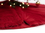 Tappeto Albero di Natale in Pelliccia Rossa 80 cm Tree Skirt Morbido Decorativo