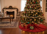 Tappeto Albero di Natale in Pelliccia Rossa 80 cm Tree Skirt Morbido Decorativo