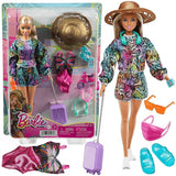 Mattel Barbie Summer Travel Fun Bambola con Valigia, Costume e Cappello 3+