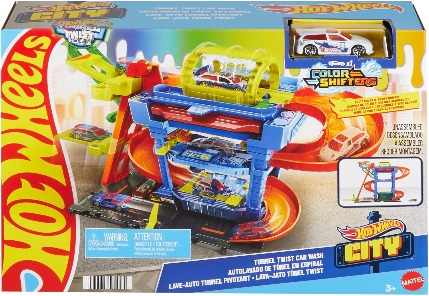 Mattel Hot Wheels Autolavaggio Cambia Colore Playset -Macchina Color Shifters