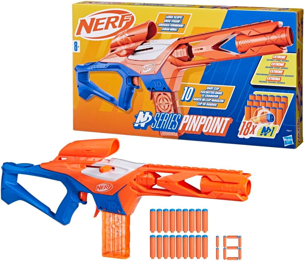 Hasbro NERF NSeries Pinpoint F8621EU4 Blaster BoltAction con 10+8 Dardi