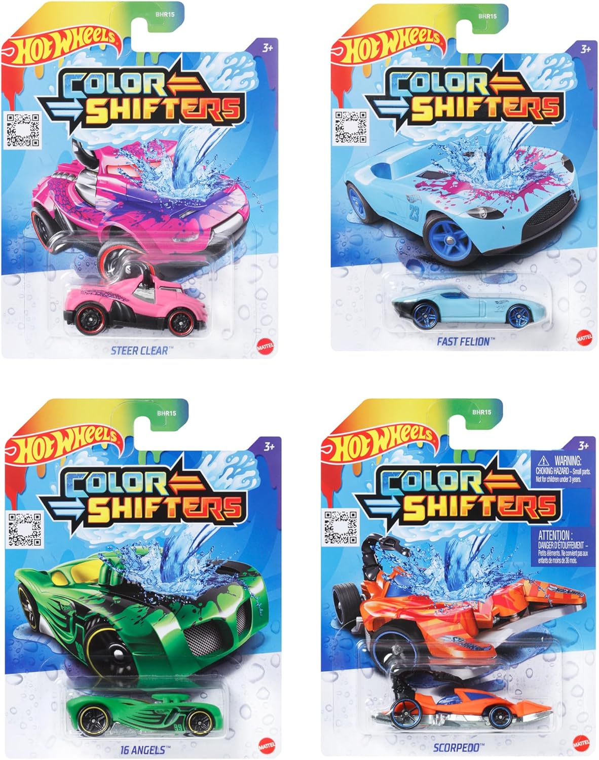 Mattel Hot Wheels Shifters BHR15 Veicoli 1:64 che Cambiano Colore, assortito