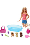 Mattel Barbie Bagnetto dei Cuccioli Bambola con Cucciolo Laua & Vasca