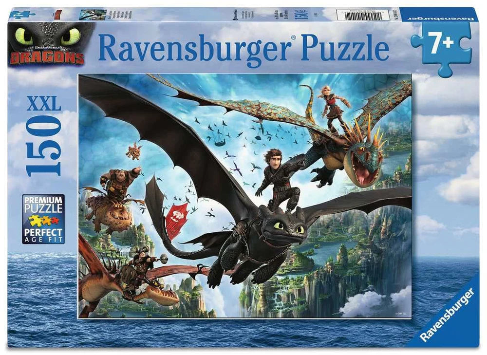04141 2 Ravensburger Puzzle 150 pezzi XXL Dragon Trainer 2