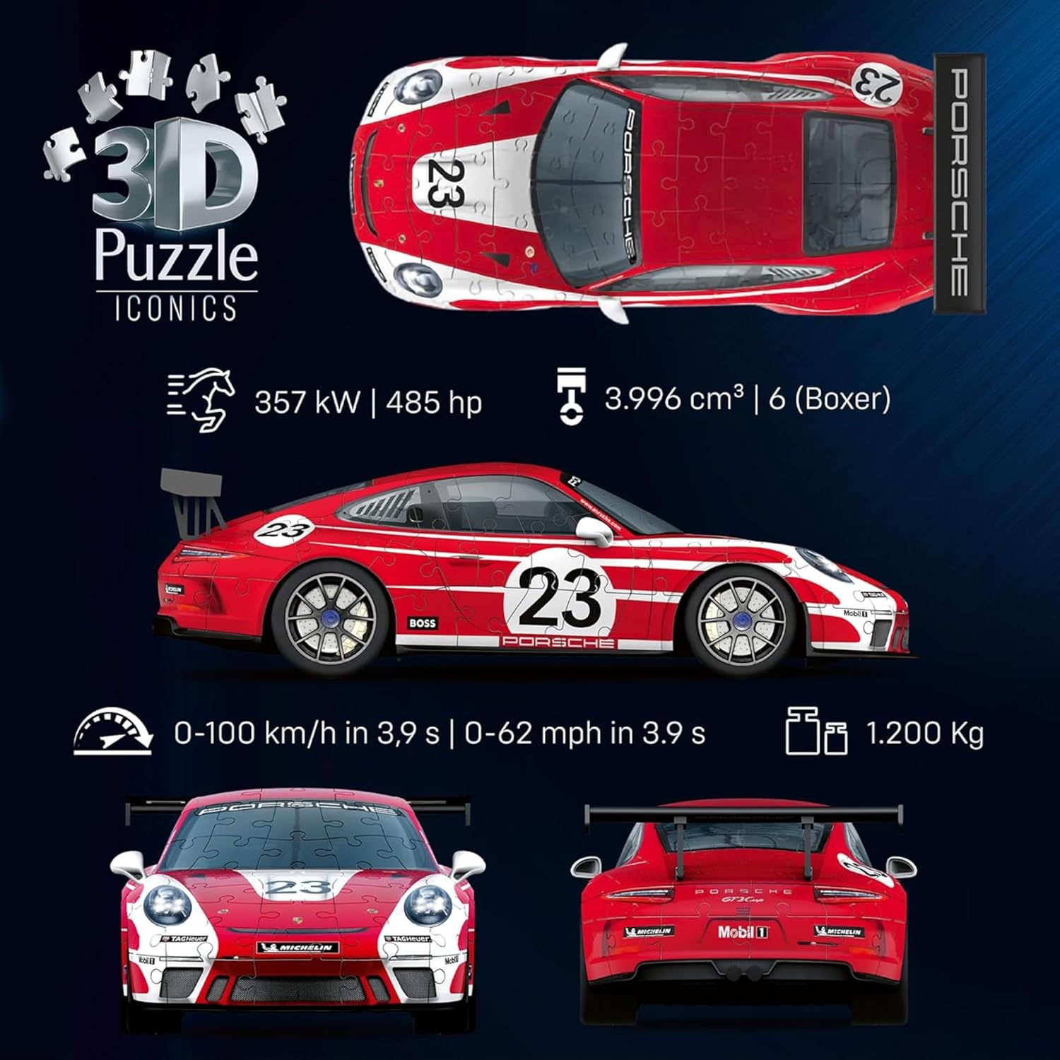 12008038 Porsche 911 GT3 Cup Salzburg - Ravensburger 3D Puzzle