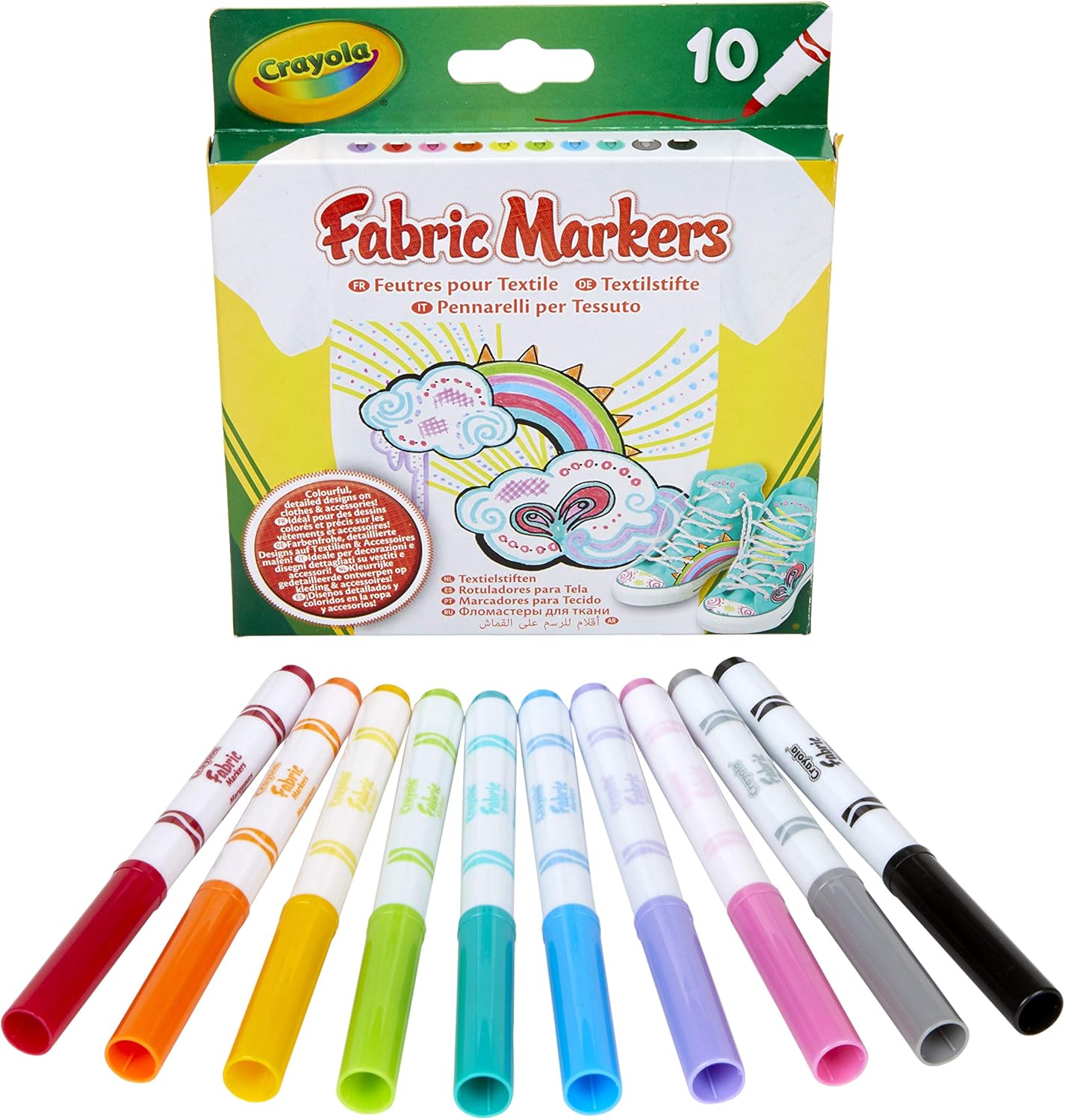58-8633 Crayola Pennarelli per tessuti, 10 pezzi