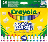 58-6570 CRAYOLA, Pennarelli Lavabili a Punta Conica Grossa 24 pz