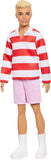 Mattel Barbie Fashionistas Ken #241 Bambola Ken Biondo con Polo a Righe Rosse